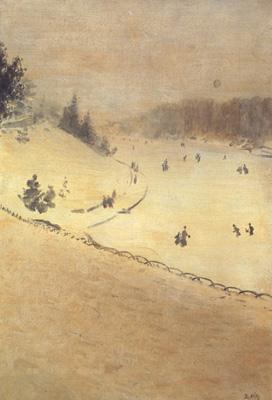 Giuseppe de nittis Field of Snow n.d (nn02) oil painting picture